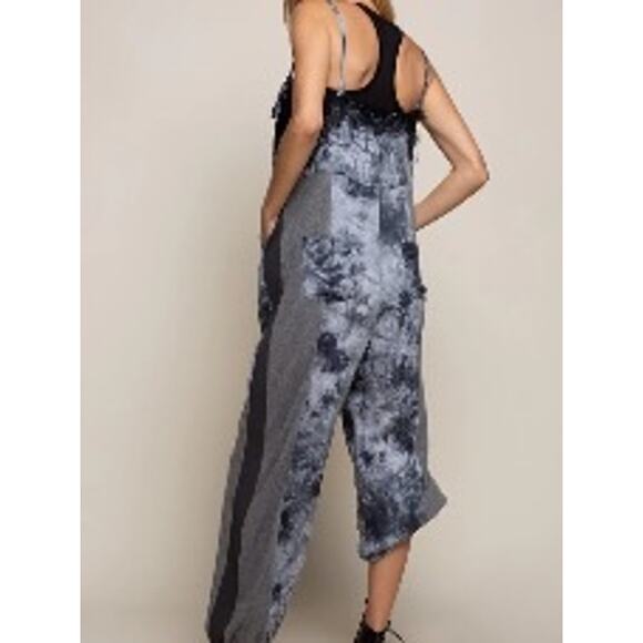 Anthropologie POL tie dye lace jogger jumpsuit loungewear boho lounge M pockets - Picture 3 of 13